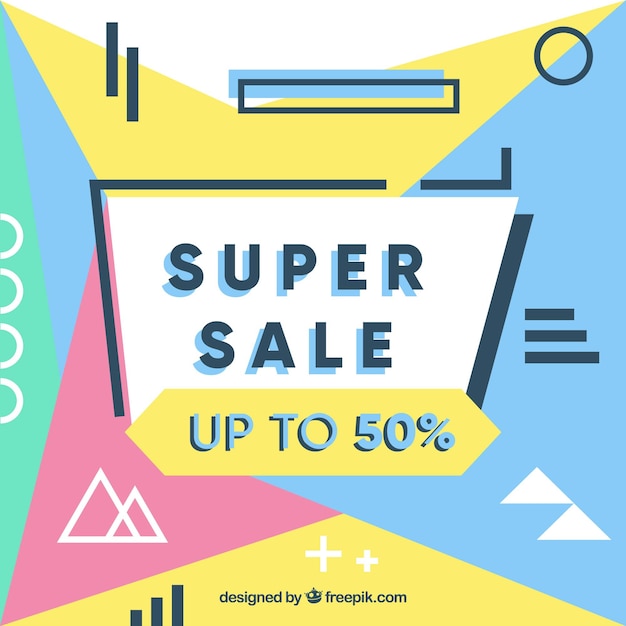 colorful memphis sale background