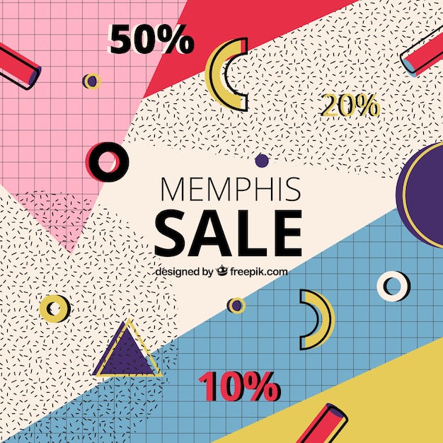Free vector colorful memphis sale background