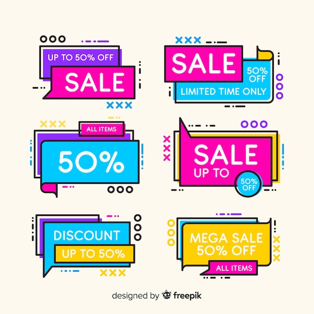 Colorful memphis sale banner pack