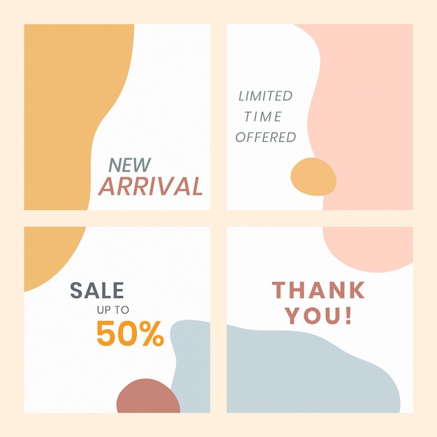 Colorful Memphis sale template set