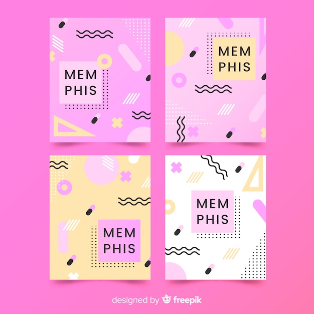 Colorful memphis style cover collection