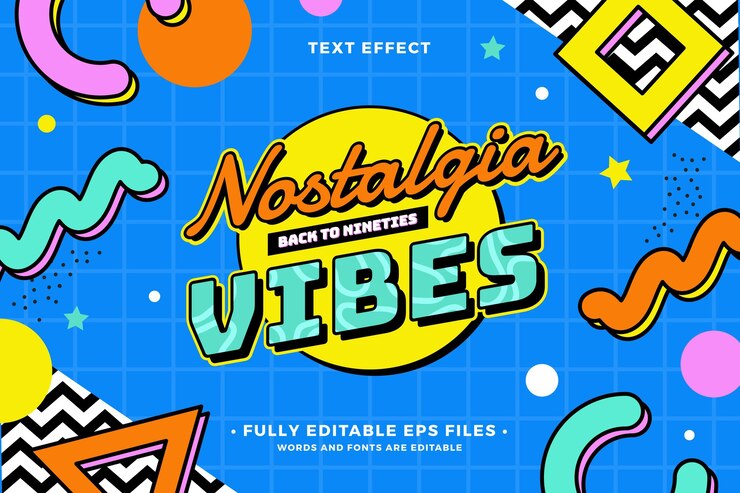 Free Vector colorful memphis style nostalgic background