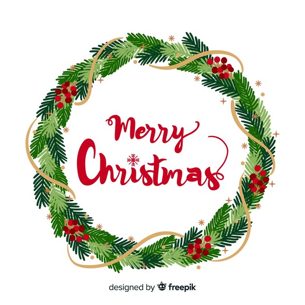 Colorful merry christmas lettering