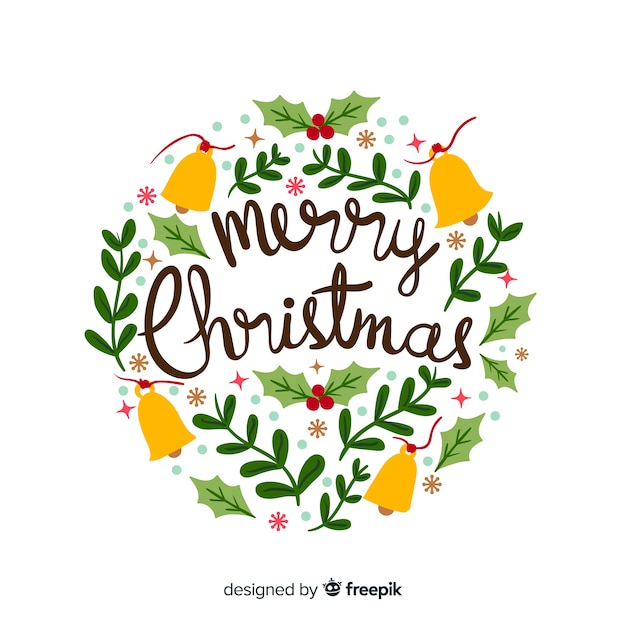 Colorful merry christmas lettering