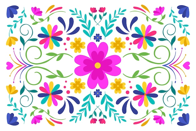 Free vector colorful mexican background flat design