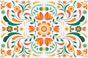 Free vector colorful mexican background with many details