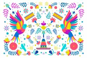 Free vector colorful mexican background