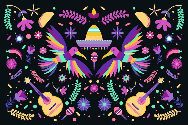 Free vector colorful mexican background