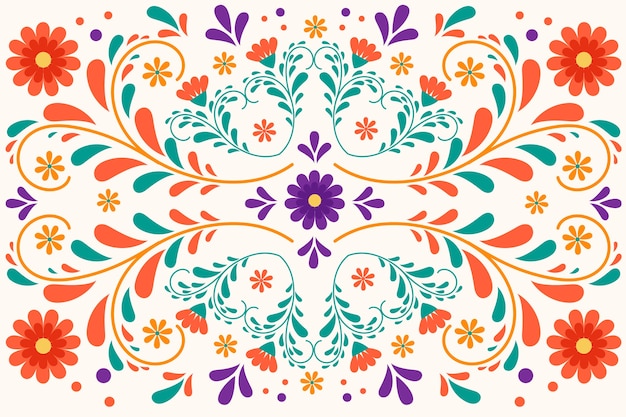 Бесплатное векторное изображение Красочный мексиканский фон