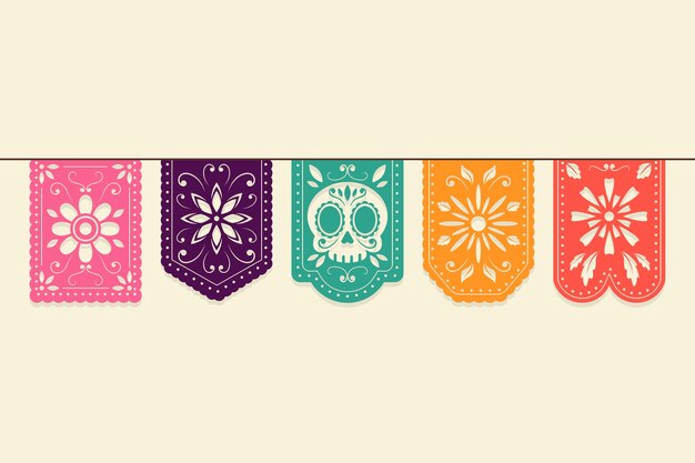 カラフルなメキシコの旗布コレクションコンセプト