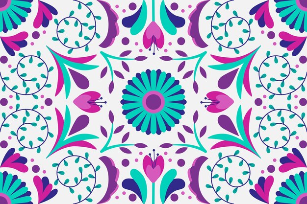 Free vector colorful mexican decorative wallpaper