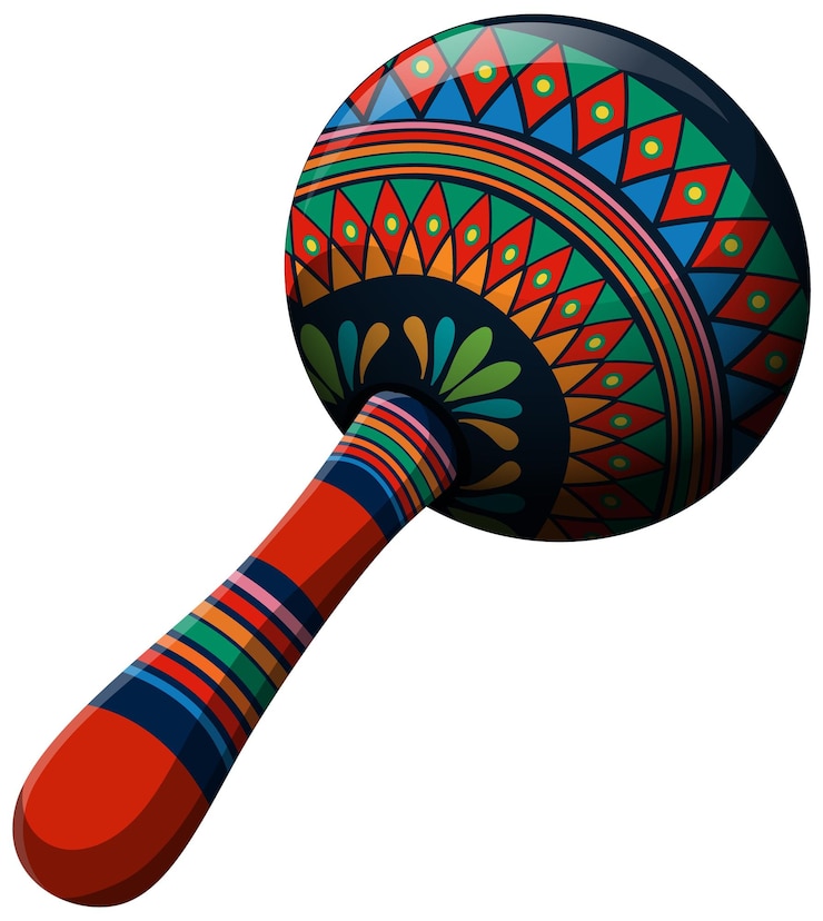 Free Vector colorful mexican maraca illustration