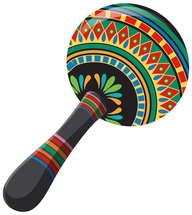 Free Vector colorful mexican maraca illustration