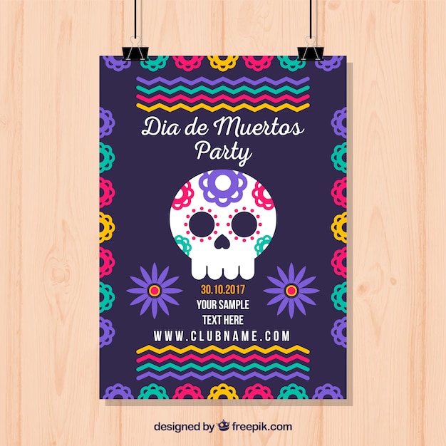 Free vector colorful mexican party poster template