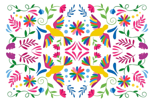 Free vector colorful mexican screensaver with birds