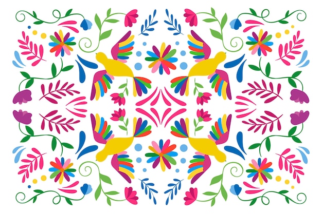 Colorful mexican screensaver with birds