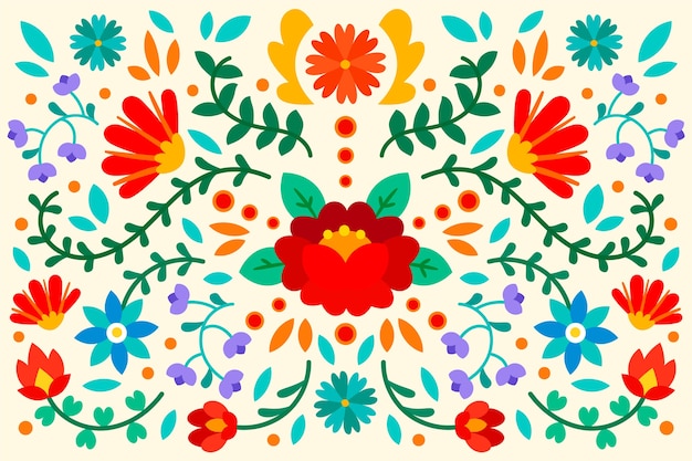 Colorful mexican wallpaper concept