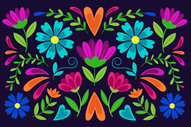 Free vector colorful mexican wallpaper theme