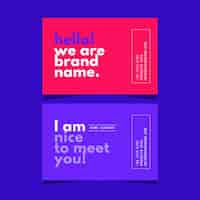 Free vector colorful minimal business card set template