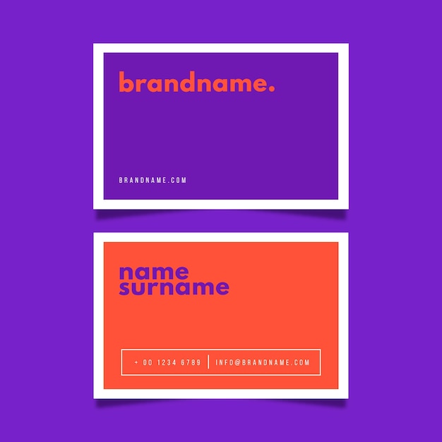 Free vector colorful minimal business card template set