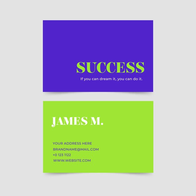 Colorful minimal business card template