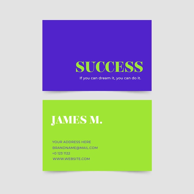 Free vector colorful minimal business card template