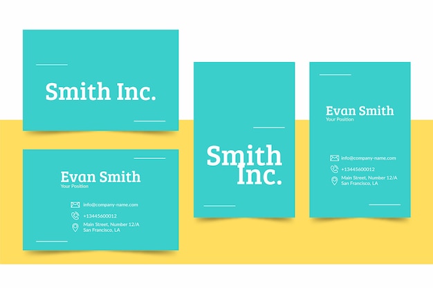 Colorful minimal business card template