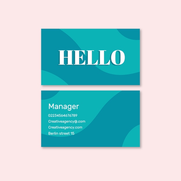 Colorful minimal business card template