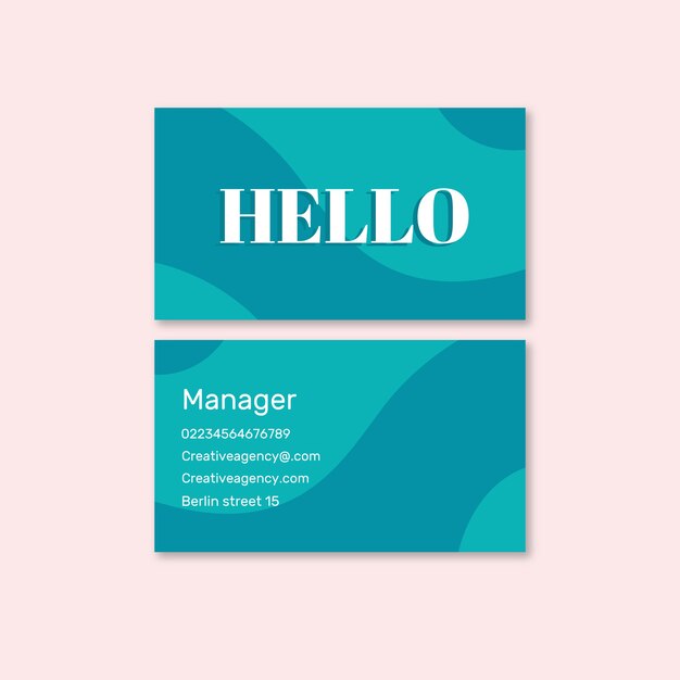 Colorful minimal business card template