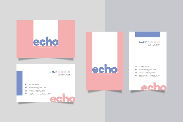 Free vector colorful minimal business card template