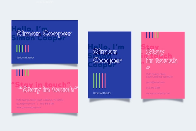 Colorful minimal business card template