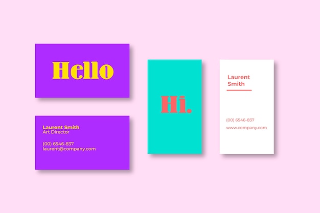 Free vector colorful minimal business card template