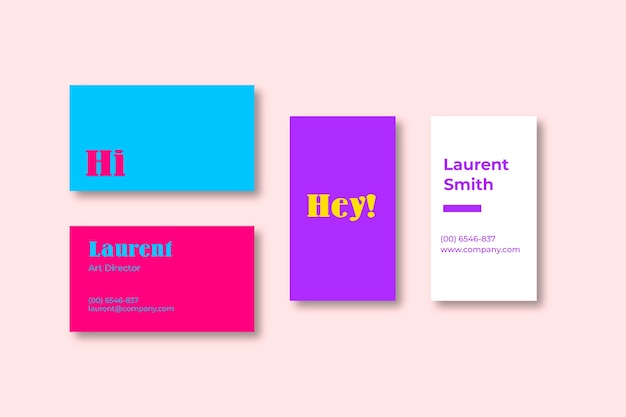 Free vector colorful minimal business card template