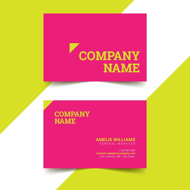 Colorful minimal business card template