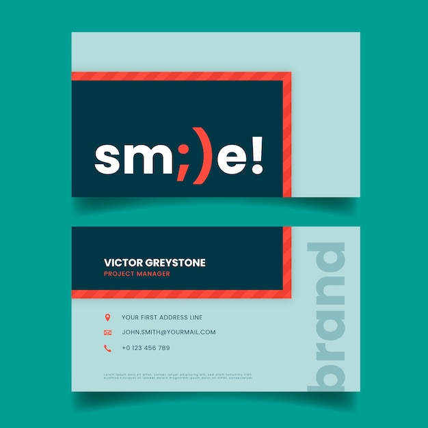 Colorful minimal business card template