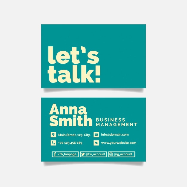 Colorful minimal business card template