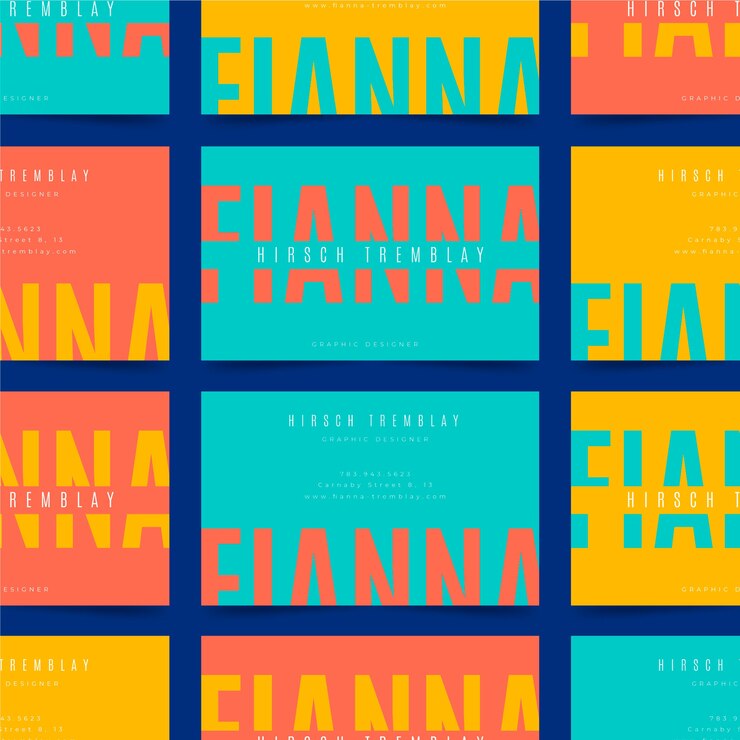 Free Vector colorful minimal business card template