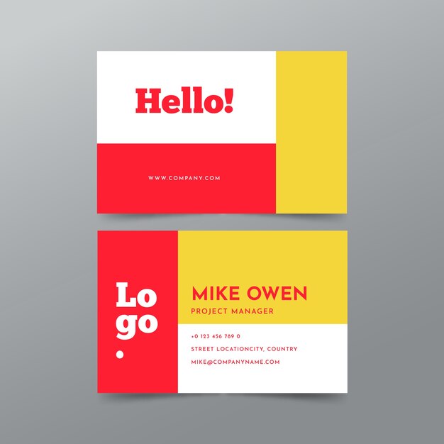 Colorful minimal business card template