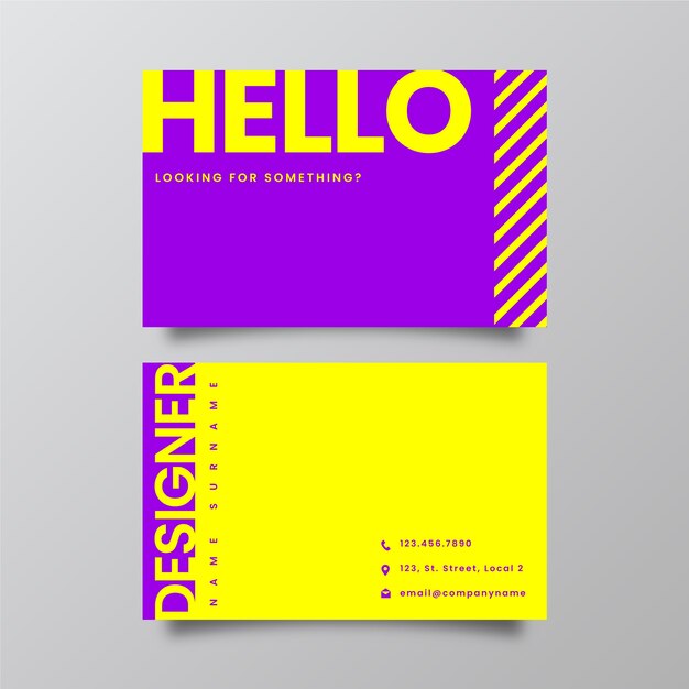 Colorful minimal business card template