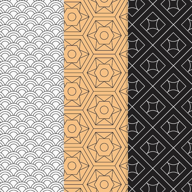 Free vector colorful minimal geometric pattern set