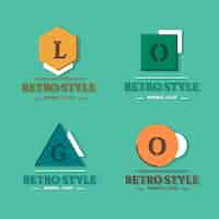 Free vector colorful minimal logo collection in retro style