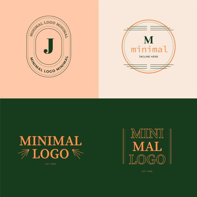 Colorful minimal logos in retro style