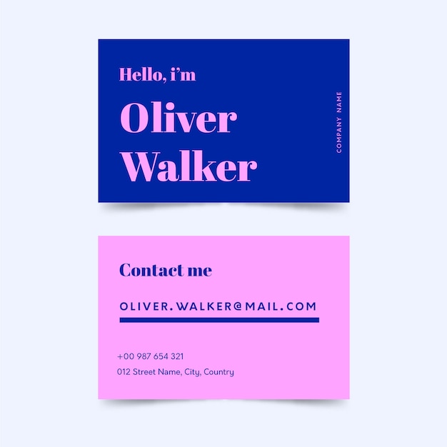 Colorful minimalist business card template