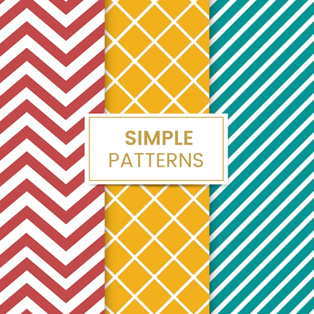 Free vector colorful mixed seamless pattern vector set