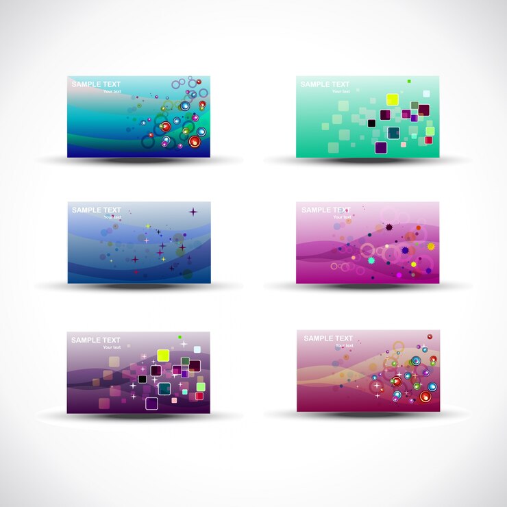 मुफ़्त वेक्टर colorful modern business card set