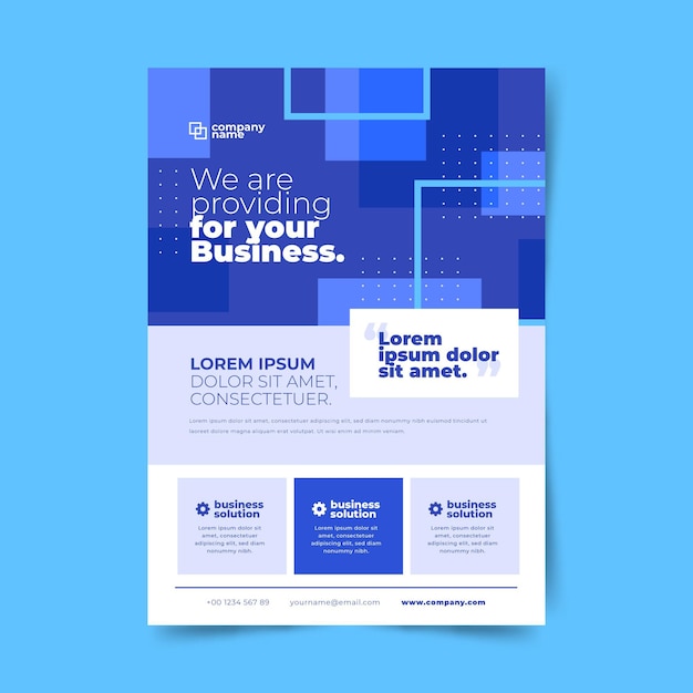 Free vector colorful modern business flyer template