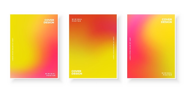 Free vector colorful modern gradient covers template design set for presentation