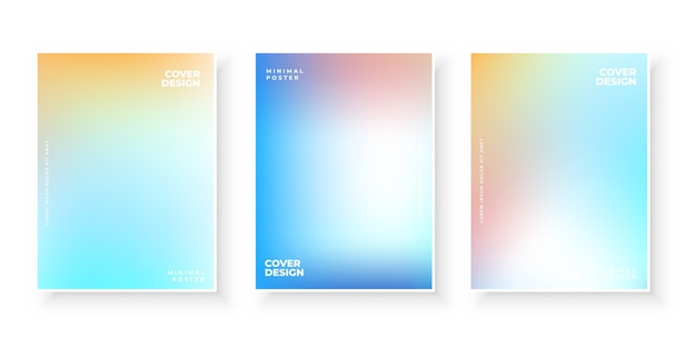 Colorful modern gradient covers template design set