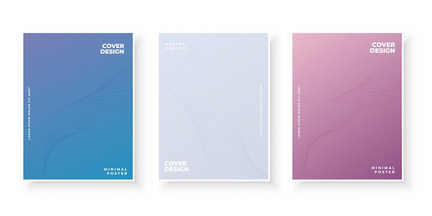 Colorful modern gradient covers template design set