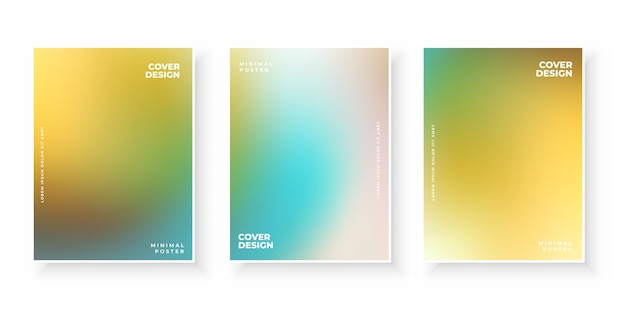 Colorful modern gradient covers template design set